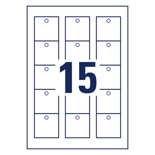 Stansritning Enkelark, Artikel: T3003-10, Etiketter, Format: 50 x 50 mm, 15 etiketter/ark?