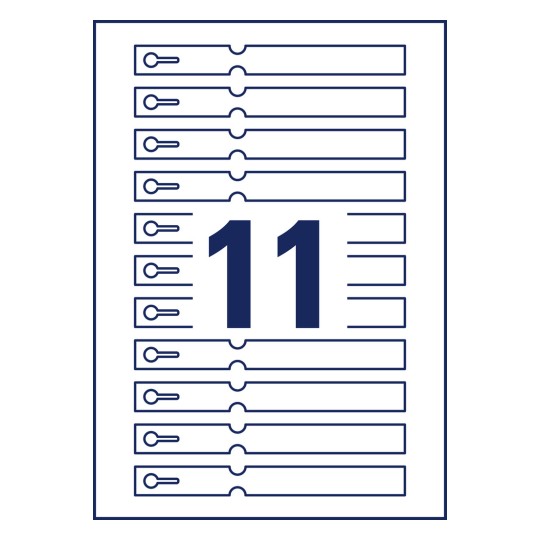 Stansritning individuell ark, Artikel: T3007-10, ögla hänge, format: 160 x 17 mm, 11 hängen/ark?