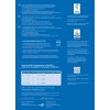 Bilden innehåller information om högkvalitativa utskriftspapper, inklusive certifieringar som FSC och EU Ecolabel. Den diskuterar papprets egenskaper som ljusstyrka, åldringsbeständighet och lämplighet för olika trycktyper, tillsammans med en lista över specifika papper och deras egenskaper.