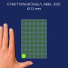 Storleksjämförelse med hand, Artikel: 3149, ett ark markeringspunkter, Format: ⌀ 12 mm, Färg: Lysande grön.