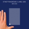 Storleksjämförelse med hand, artikel: 3175, ett ark markeringspunkter, format: ⌀ 8 mm, färg: vit.