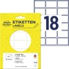 Förpackningsbild med etikettark: Avery Zweckform flerfunktionsetiketter, Artikel: 3325, Format: 38 x 24 mm, Innehåll: 522 etiketter / 29 ark, 18 etiketter/ark.