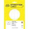 Förpackningsbild: Avery Zweckform icke A4 universala etiketter för handskrift, artikel: 3327, format: 50 x 19 mm, innehåll: 486 etiketter / 27 ark, 18 etiketter/ark.
