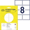 Förpackningsbild med etikettark: Avery Zweckform Mångsidiga etiketter, Artikel: 3337, Format: 54 x 35 mm, Innehåll: 224 etiketter / 28 ark, 8 etiketter/ark