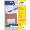 Förpackningsbild: Avery Zweckform universaletiketter, permanent vidhäftande, artikel: 3418, format: 200 x 297 mm, tryckmöjlighet: bläckstråle, laser svart/vit, färglaser, innehåll: 100 etiketter / 100 ark, 1 etikett/ark.