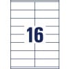 Stansritning Enkelt ark A4, Artikel: 3423, Universaletiketter, Format: 105 x 35 mm, 16 etiketter/ark