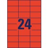 Stansritning enskilt ark A4, Artikel: 3448, Färgade etiketter, Format: 70 x 37 mm, 24 etiketter/ark?