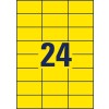 Stansritning Enkelark A4, Artikel: 3451, Färgade etiketter, Format: 70 x 37 mm, 24 etiketter/ark?