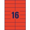 Stansritning enskilt ark A4, Artikel: 3452, Färgade etiketter, Format: 105 x 37 mm, 16 etiketter/ark.