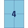 Stansritning Enkelark A4, Artikel: 3457, Färgade etiketter, Format: 105 x 148 mm, 4 etiketter/ark.