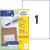 Förpackningsbild med etikettark: Avery Zweckform Universal-etiketter, Artikel: 3478, Format: 210 x 297 mm, Tryckbarhet: Bläckstråle, Laser s/v, Färglaser, Innehåll: 100 etiketter / 100 ark, 1 etikett/ark.