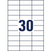 Stansritning Enkelt ark A4, Artikel: 3489, Universaletiketter, Format: 70 x 29,7 mm, 30 etiketter/ark.