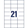 Stansritning Enkelark A4, Artikel: 3652-10, Etiketter, Hemmakontor, Liten förpackning, Format: 70 x 42,3 mm, 21 etiketter/ark.
