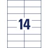 Stansritning för enskilt ark A4, Artikel: 3653, Universaletiketter, Format: 105 x 42,3 mm, 14 etiketter/ark.