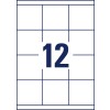Stansritning Enkelark A4, Artikel: 3661, Universaletiketter, Format: 70 x 67,7 mm, 12 etiketter/ark?