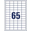 Stansritning enskilt ark A4, Artikel: 3666, Universal-etiketter, Format: 38 x 21,2 mm, 65 etiketter/ark