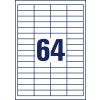 Stansritning Enkelark A4, Artikel: 3667, Universaletiketter, Format: 48,5 x 16,9 mm, 64 etiketter/ark?