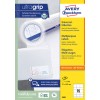 Förpackningsillustration: Avery Zweckform universaletiketter, permanent fästande, Artikel: 3669, Format: 70 x 50,8 mm, Tryckanpassning: bläckstråle, laser svart/vit, färglaserskrivare, Innehåll: 1.500 etiketter / 100 ark, 15 etiketter/ark.