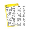 Förpackningsbild med etikettark: Avery Zweckform bokstavsetiketter, Artikel: 3720, Format: 85 x 160 mm, Innehåll: 240 klistermärken / 2 ark, 120 klistermärken/ark?