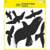Förpackningsbild: Avery Zweckform varningsfåglar, Artikel: 4485, Format: 280 x 285 mm, Innehåll: 6 klistermärken / 1 ark, 6 klistermärken/ark.