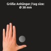 Storleksjämförelse med hand, Artikel: 51067, ett ark förslutningsetiketter, Format: ⌀ 38 mm, Färg: Transparent?