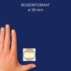 Storleksjämförelse med hand, Artikel: 56829, ett ark klistermärken på rulle, Format: ⌀ 38 mm, Färg: Flerfärgad?