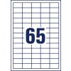 Stansritning enskilt ark A4, Artikel: 6121-65, Universaletiketter, Format: 38 x 21,2 mm, 65 etiketter/ark?