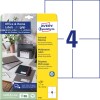 Förpackningsbild med etikettark: Avery Zweckform etiketter, Home Office, Small pack, Artikel: 6124, Format: 105 x 148 mm, Lämplighet för utskrift: Bläckstråle, Laser s/v, Färglaser, Innehåll: 40 etiketter / 10 ark, 4 etiketter/ark?