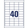 Stansritning Enskilt ark A4, Artikel: 6126, Etiketter, Hemmakontor, Liten förpackning, Format: 48,5 x 25,4 mm, 40 etiketter/ark.