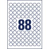 Stansritning Enkeltark A4, Artikel: 6222-10, Runda etiketter, Format: ⌀ 20 mm, 88 etiketter/ark.