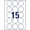 Stansritning Enkelblad A4, Artikel: 6225-10, Runda Etiketter, Format: ⌀ 51 mm, 15 Etiketter/blad?