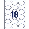 Stansritning, enskilt ark A4, Artikel: 6242-10, ovala etiketter, format: 63,5 x 42,3 mm, 18 etiketter/ark.