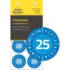 Förpackningsbild med kontrollmärke: Avery Zweckform kontrollmärken, artikel: 6946-2025, format: ⌀ 30 mm, innehåll: 80 kontrollmärken / 10 ark, 8 kontrollmärken/ark.