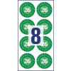 Illustration enkelark, artikel: 6946-2026, kontrollmärken, format: ⌀ 30 mm, 8 kontrollmärken/ark