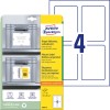 Förpackningsbild med etikettark: Avery Zweckform etiketthållare, Artikel: 8001-5, Format: 120 x 80 mm, Utskriftslämplighet: Förtryckt, Innehåll: 20 etiketter / 5 ark, 4 etiketter/ark