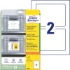Förpackningsbild med etikettark: Avery Zweckform bäraretiketter, artikel: 8002-5, format: 160 x 120 mm, tryckkompatibilitet: Förtryckt, innehåll: 10 etiketter / 5 ark, 2 etiketter/ark.