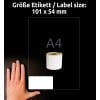 Storleksjämförelse med hand, artikel: A1933086, ett ark rulletiketter, format: 104 x 159 mm, färg: vit?