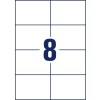Stansritning Enskilt ark A4, Artikel: B3427-50, Ultra-Resistenta Film-Etiketter, Format: 105 x 74 mm, 8 etiketter/ark.