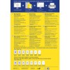 Bilden innehåller information om ultra-resistenta etiketter som är lämpliga för utomhusbruk, inklusive beskrivningar på flera språk och produktspecifikationer.
