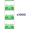 Ett set av avtagbara etiketter från Avery, märkta 'FRE' på flera språk, med ett angivet antal om 1000.