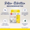 Bilden visar ett produktpaket för Avery Zweckform rull-etiketter som är kompatibla med Dymo Labelwriters. Den framhäver funktioner som pengarna-tillbaka-garanti, märkesvarukvalitet till ett lågt pris och hållbart papper.