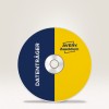 En bild av en CD med en delad design, ena sidan mörkblå och den andra sidan gul. Ordet 'DATENTRÄGER' är skrivet i vitt på den blå sidan, och 'AVERY Zweckform'-logotypen visas på den gula sidan.