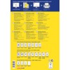 Bilden visar en guide för att designa och skriva ut etiketter med Averys produkter, inklusive instruktioner, tips och specifikationer för olika etiketttyper på flera språk.