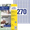 Förpackningsbild med etikettark: Avery Zweckform etiketter, avtagbara, hemmakontor, småförpackning, artikel: L4730REV-10, format: 17,8 x 10 mm, skrivarförmåga: bläckstråleskrivare, laser svart/vit, färglaser, innehåll: 2.700 etiketter / 10 ark, 270 etiketter/ark.