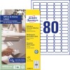 Förpackningsbild med etikettark: Avery Zweckform etiketter, avtagbara, hemarbete, liten förpackning, artikel: L4732REV-10, format: 35,6 x 16,9 mm, utskriftslämplighet: bläckstråle, svartvitt laser, färglaser, innehåll: 800 etiketter / 10 ark, 80 etiketter/ark.