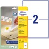 Förpackningsbild med etikettark: Avery Zweckform Universaletiketter, avtagbara, Artikel: L4734REV-25, Format: 199,6 x 143,5 mm, Skrivare: Bläckstråle, Laser svartvit, Färglaser, Innehåll: 60 etiketter / 30 ark, 2 etiketter/ark.