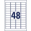 Stansritning enskilt ark A4, Artikel: L4736REV-25, Universaletiketter, avtagbara, Format: 45,7 x 21,2 mm, 48 etiketter/ark