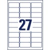 Stansritning enskilt ark A4, Artikel: L4737REV-25, Universaletiketter, avtagbara, Format: 63,5 x 29,6 mm, 27 etiketter/ark?
