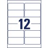 Stansritning Enkeltark A4, Artikel: L4743REV-25, Universaletiketter, avtagbara, Format: 99,1 x 42,3 mm, 12 etiketter/ark.