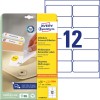Förpackningsbild med etikettark: Avery Zweckform Universal-etiketter, avtagbara, Artikel: L4743REV-25, Format: 99,1 x 42,3 mm, Trycklämplighet: Inkjet, Laser svart/vit, Färglaser, Innehåll: 360 etiketter / 30 ark, 12 etiketter/ark